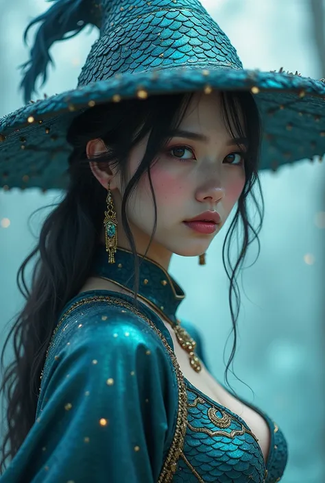 a screenshot of a woman with a sword and a hat, portrait of mermaid warrior, queen of the sea mu yanling, mystical atlantean valkyrie, astri lohne, artgerm lau, portrait knights of zodiac girl, trending artgerm, goddess of the ocean, goddess of the sea, ex...