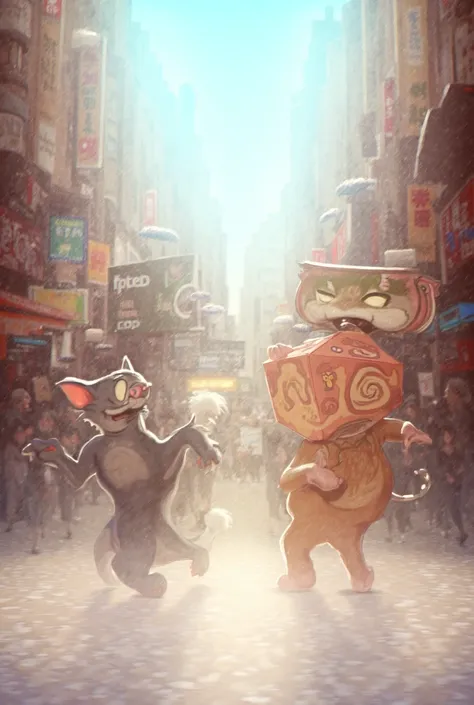 tom and jerry and boxyboo dancing in the streets