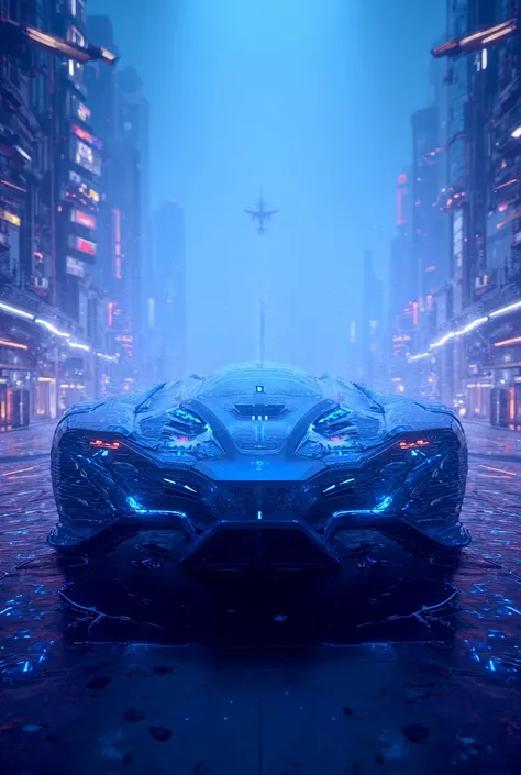 Futuristic cyberpunk drone supercar style inspired by Tesla 