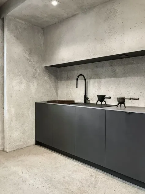 minimalist kitchen industrial design with simple furniture