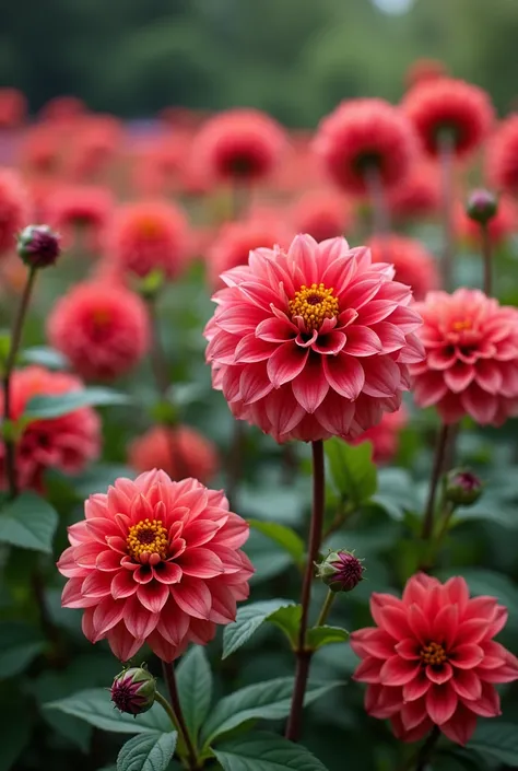 The dahlias rise up in revolt and march on the garden shed.