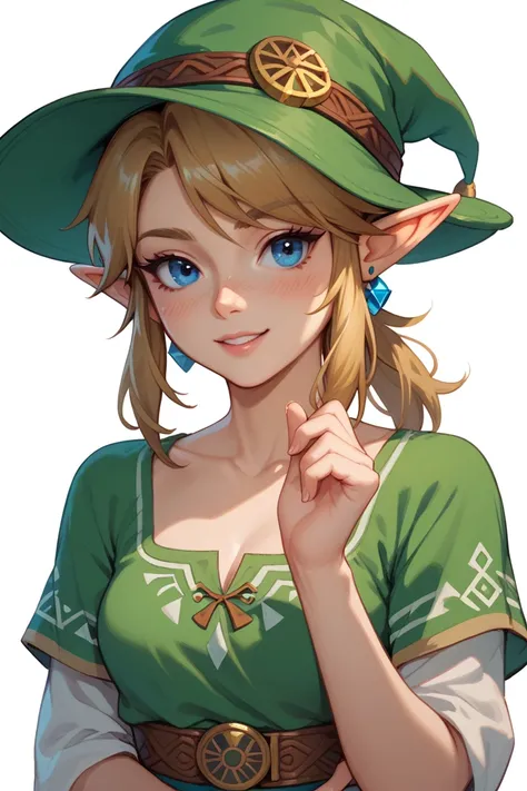 link　 The Legend of Zelda 　Put your whole body into　A cute young woman who also wears a hat 　 has a white background　Cool appearance　 has a white background