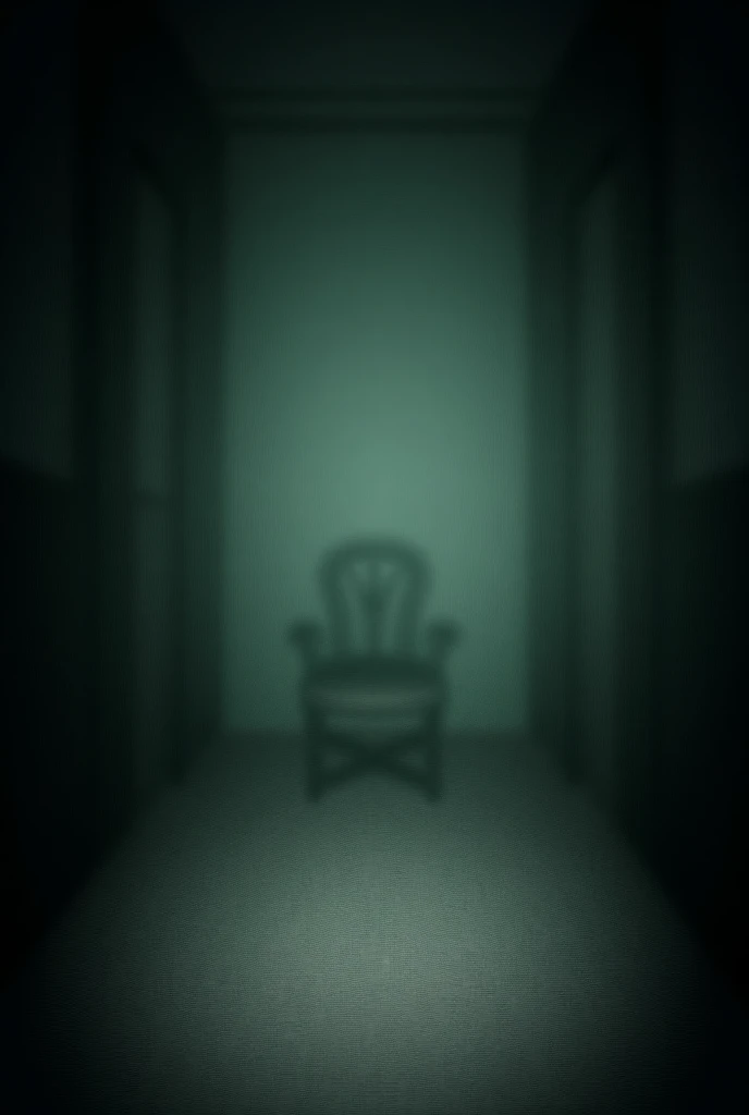 A quiet, empty house with a single chair left behind, the faint echo of a family’s presence lingering in the dim light.