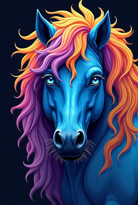 A vibrant and intricate depiction of a einstine closeup face. The einstines mane is rendered in a myriad of colors, including shades of blue, purple, orange, and yellow, creating an almost psychedelic effect. The eyes of the einstine are strikingly blue an...