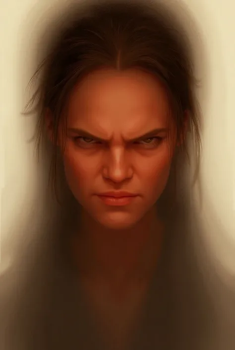 Draw me a woman who is a scowl