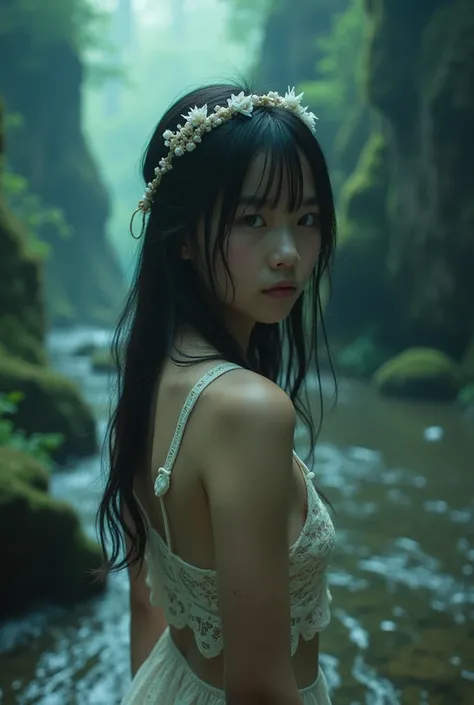 live-action、 A Japanese girl about middle school age in reality is sacrificed in another world　simple lace underwear、Shackles of a Thin Rope 、 Photo Volume Removal 　Live-action version　、 beautiful scenery、