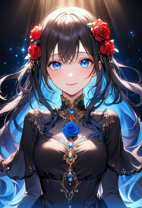 {{masterpiece}}，    top quality ，      High Definition CG Unity 8k Wallpaper ，Sweet girl， upper body ，   Film script  ，      Lens Flare Glow      ，       beautiful detailed eyes  ，髪のcolor，color鮮やかな光，Microparticles，（color：1.5），（髪のcolor:1.5),      perfect bo...