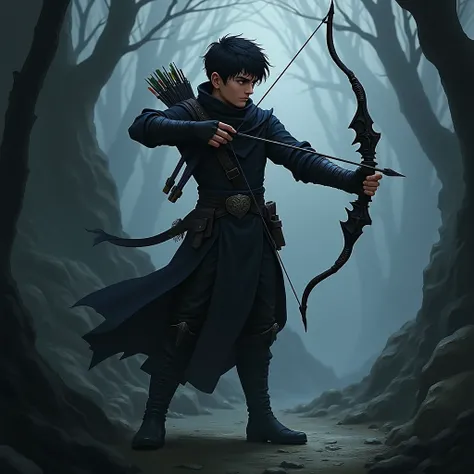 Shadow archer young RPG handsome fearless

