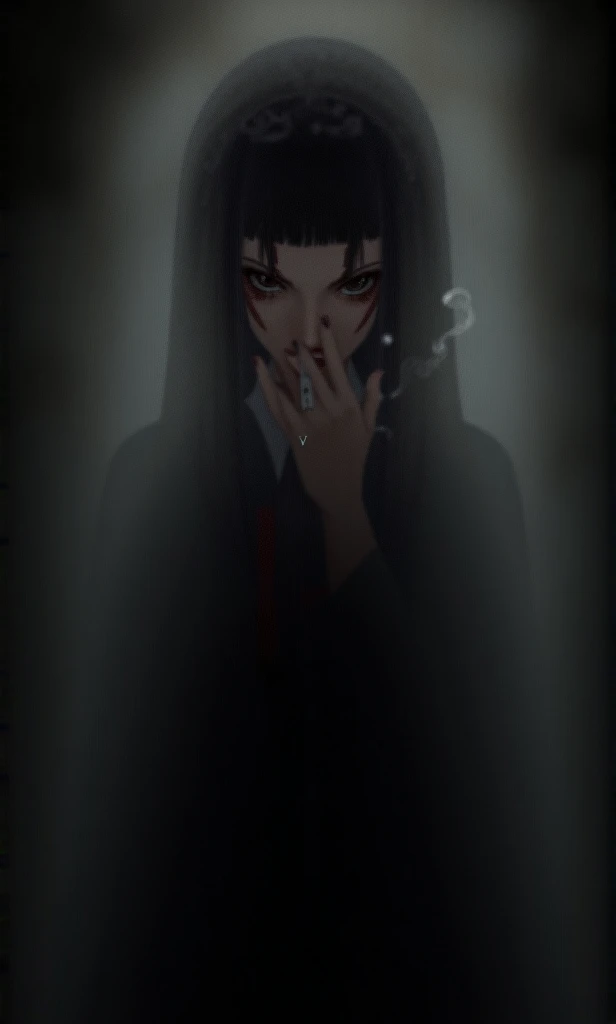 do yae miko he would be and holding a cigarette in your mouth