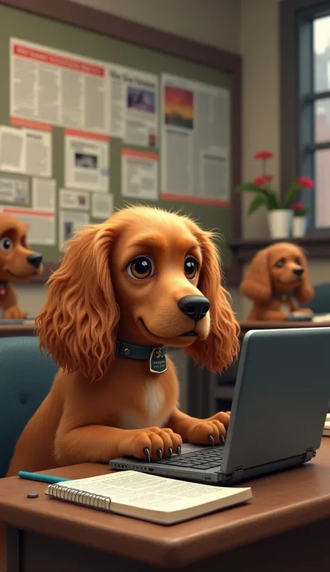 Back at the newsroom, Penny(A Cocker Spaniel, Penny has a beautiful, wavy golden coat with large, expressive brown eyes.) is at her desk surrounded by fellow animal journalists. She’s excitedly typing up her story on a tiny laptop, her notepad filled with ...