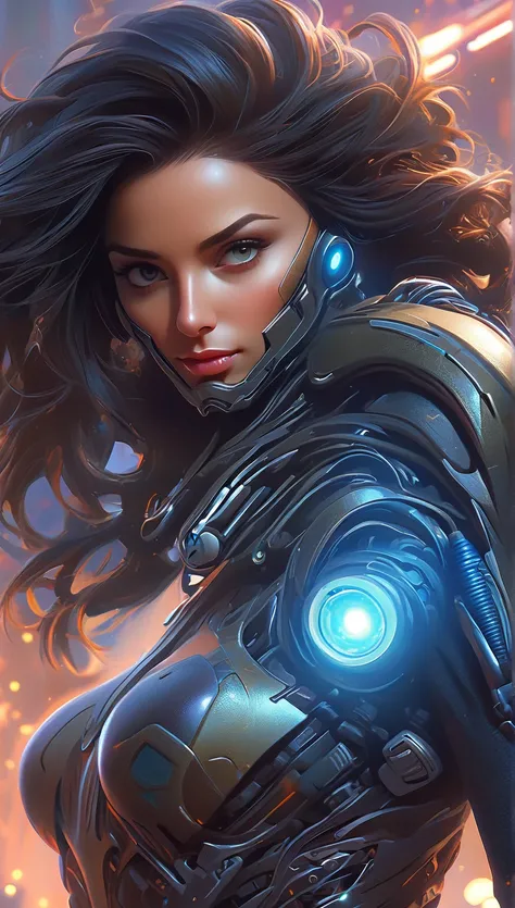 (Best Quality, 4K, 8k,  High Resolution , masterpiece: 1.2), (  very detailed, Realistic, Realistic:1.37), Woman in futuristic costume,   woman in exoskeleton cyber armor, Woman in bodycon armor   、((  she has a plasma gun in her hand  )), Full body images...