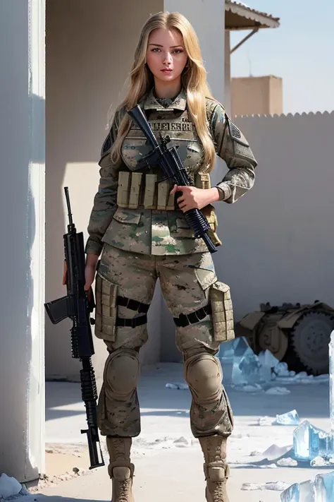 (masterpiece), (((high quality))), expressive eyes, perfect face, anguished face, (((8k Ultra HD))), (((High Details))), (((Beautiful sexy female Soldier))), (((full body))), (((beautiful perfect sexy athletic body))), (((sweating body))), (((She wearing a...