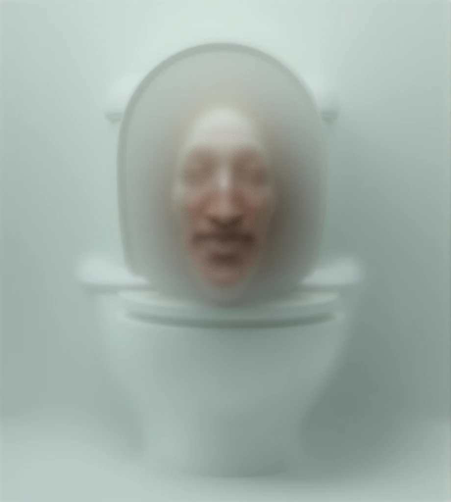 make his head come out of a toilet