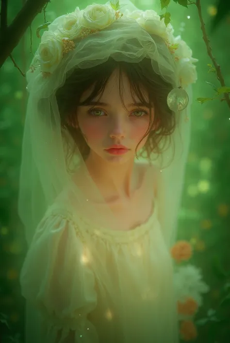 girl, beautiful fairytale nature background