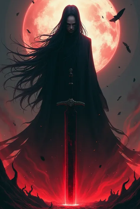 A very, very powerful person in the Naruto in Hell anime has very, very long hair like Madara and has a sword of torment behind him Sonic exe 