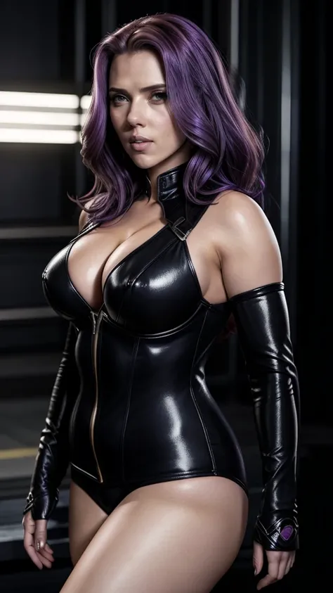 Scarlett Johansson big boobs in Psylocke costume hottest sexy