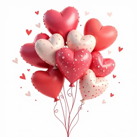  A Cute  love shape balloon bouquet Clipart, valentine vibe , highly detailed, outline, on white background, 