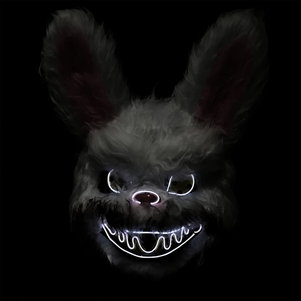 Scary neon killer bunny mask 