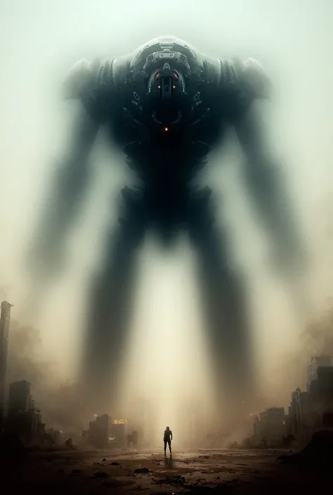 Create an image of the invading giant alien robot