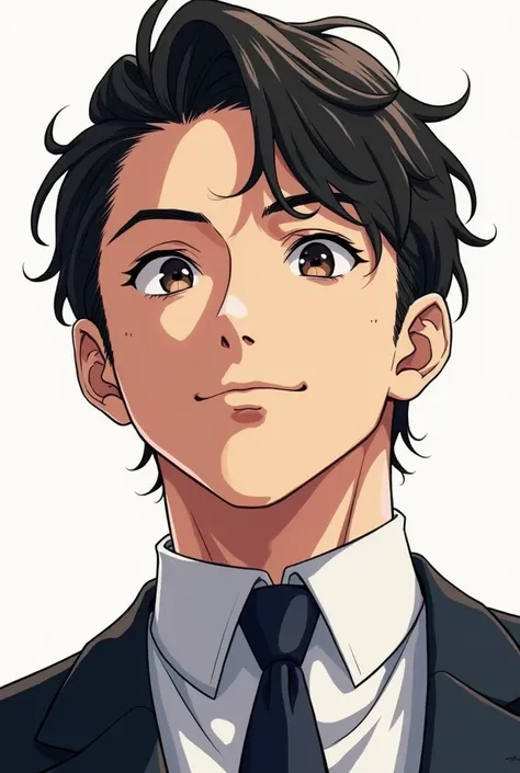 a close up of a man in a suit and tie with a white background, a manga drawing inspired by Unichi Hiratsuka, tumblr, neoism, high quality fanart, manhwa, in an anime style, anime handsome man, high detailed face anime, nagel, in anime style, encho enchev, ...