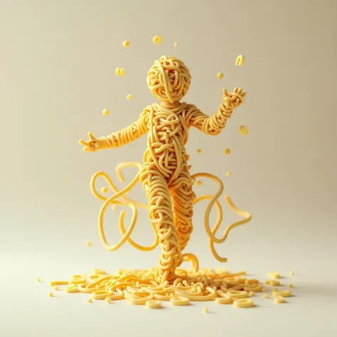 human like figure made of noodles dancing

LOOD