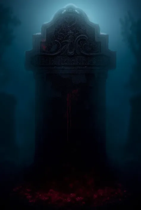 Make a picture of a bloody gravestone