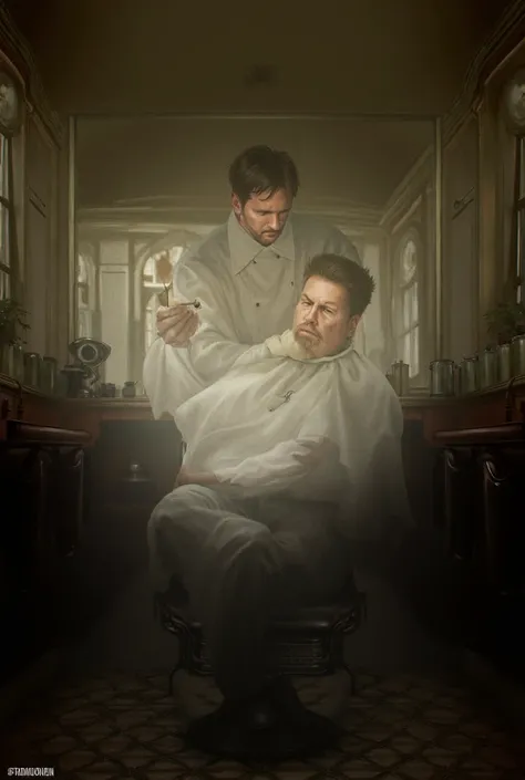 Messi as barber