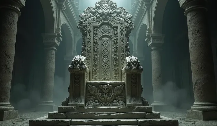 An ancient  a grand, ornate throne, 