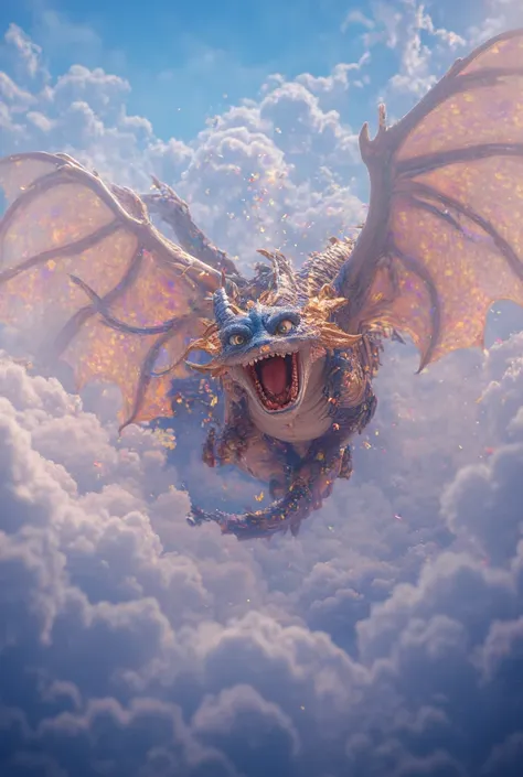 dragon,fly,cloud,sky,place