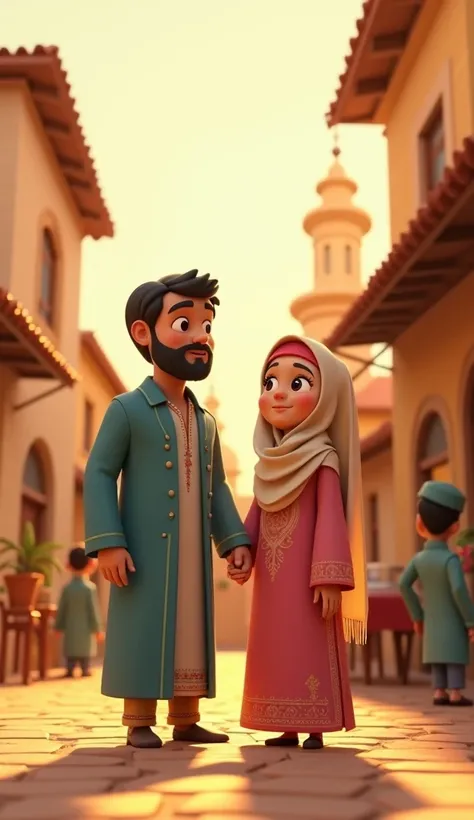 3D Animation cartoon story Of Islamic Family 