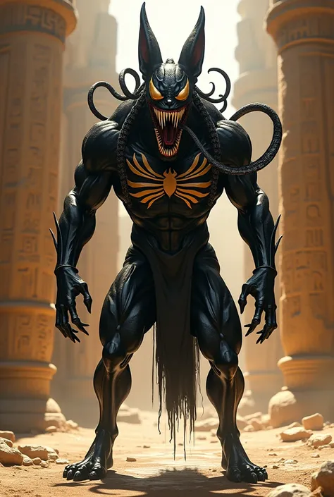 Anubis the Egyptian god with Venoms mouth 