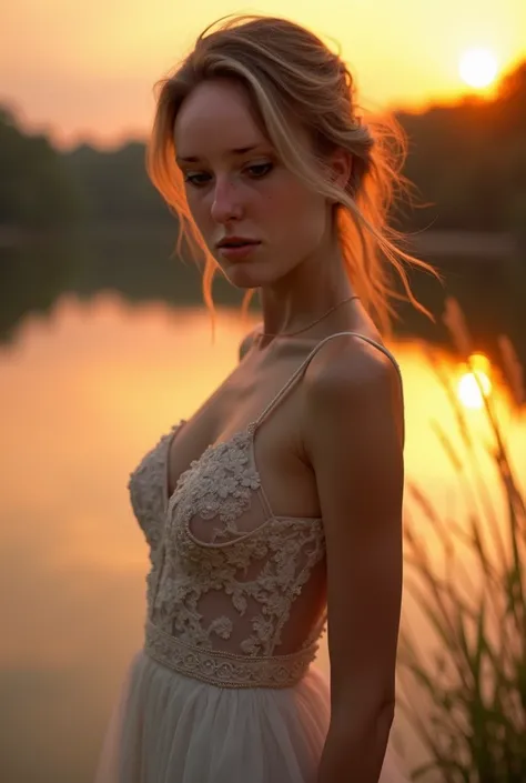  the most beautiful girl in the world .  She is  and wears a beautiful dress with a neckline . However, she is usually in a bad mood .  You can see her in front of a beautiful lake in the evening in which a sunset is reflected .  It will be impossible for ...