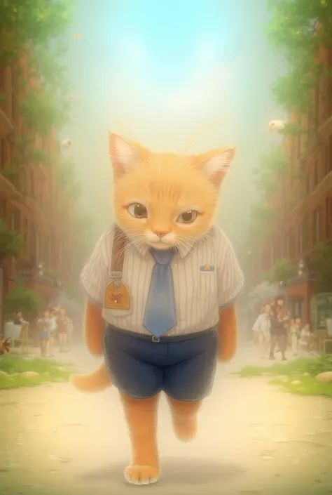 Cat going school with bag hd images ai