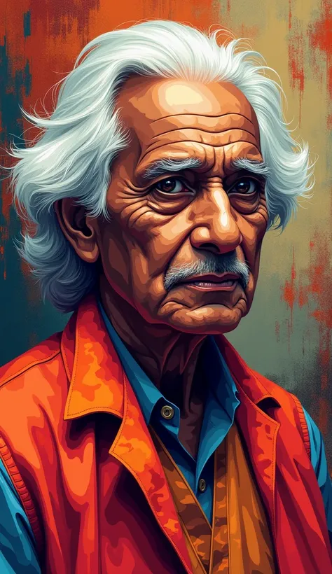 WPAP art style, High Resolution, Masterpiece, Award Winning, HD, High Quality, Super Detailed, colorful portrait of Jiddu Krishnamurti 