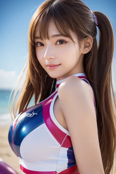 (8k,   RAW photo ,  top quality , masterpiece:1.2), (  realistic  ,  photo realistic :1.37),One beautiful attractive woman ,   Professional writing、sitting on beach chair ,   photon mapping, radiocity,   RAW photo 、( photo realistic :1.4)、 octane rendering...