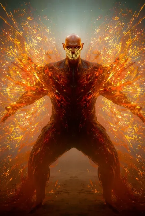 Saitachamp appears as a four-armed, bald hybrid with a simple expression but radiating unstoppable energy. Its punches create shockwaves.