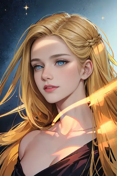 blonde long hair, dark blue eyes,horny face, eye lids,Wide and thin lips ,beautiful eyes, beautiful smile,UHD, retina, masterpiece, ccurate, anatomically correct, textured skin, super detail, high details, best quality, highres,16k,3d, realistic,Naturally ...