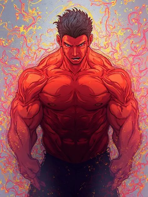 Men with muscular body in anime 