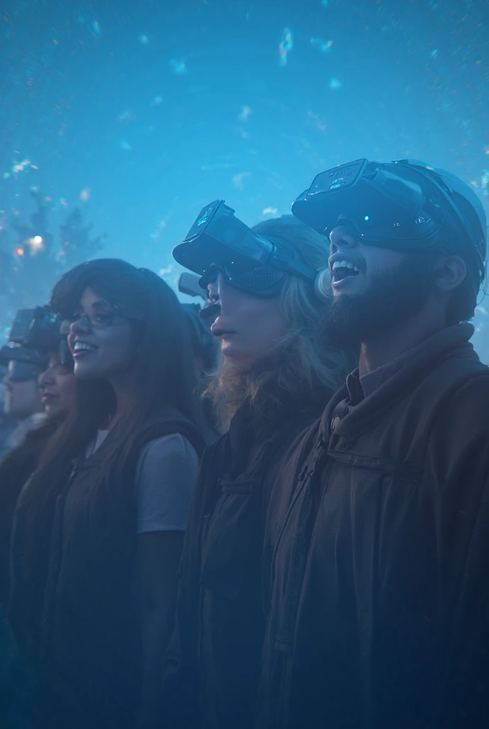 PEOPLE EXPERIENCING VIRTUAL REALITY USING HEADMOUNTED DEVICES