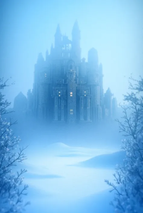 Castle landscape in the snow