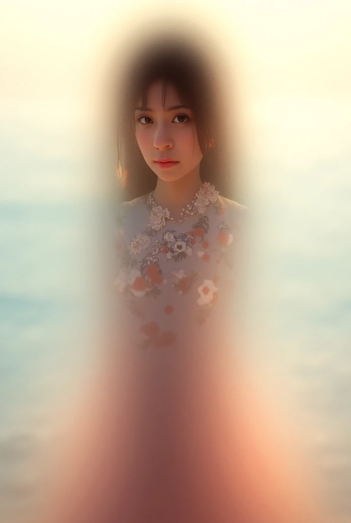 This is a picture of a beautiful girl in a vintage Chinese dress walking by the sea in anime style. Hope you like it!

