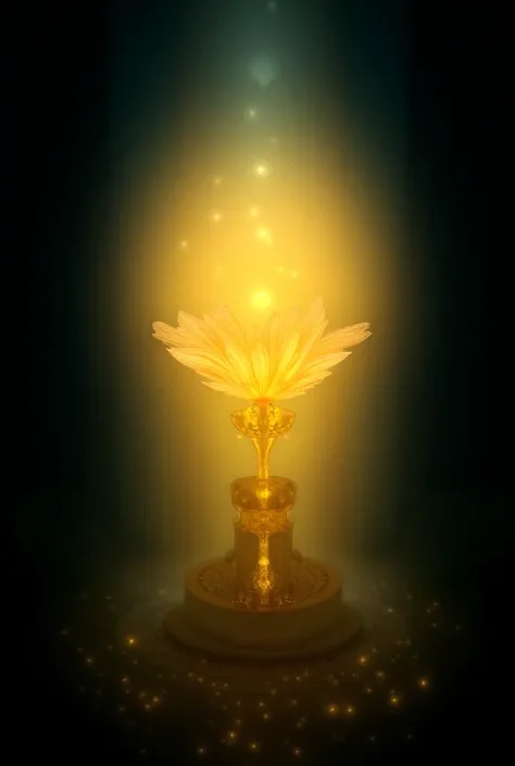 Scene 2: The Chamatkari Kumudini (Magical Flower)

Prompt:
"A large, radiant magical flower with glowing petals that emit a soft golden light. The flower is situated in the heart of the forest on a pedestal surrounded by sparkling dew and tiny glowing fire...