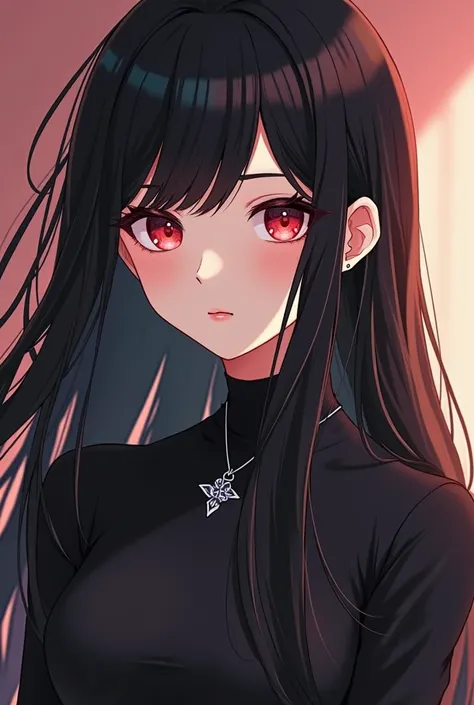 anime girl with long black hair and a black top, by Yang J, stunning anime face portrait, by Ren Xiong, artwork in the style of guweiz, by Li Song, handsome guy in demon slayer art, realistic. cheng yi, attractive androgynous humanoid, by Zou Zhe, androgyn...