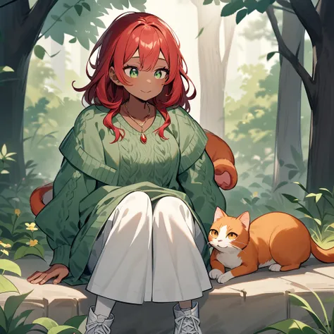 

 Business:  Cleo is the girl with bright red hair , medium length,  slightly wavy ,  dress that blooms a little on her shoulders .  Her eyes are big and green ,  with soft ,  thoughtful expression ,  sometimes showing slight sadness .  She wears a cozy ,...