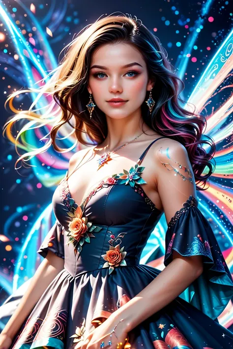 (masterpiece, top quality,  top quality ,  Official Art,  beautiful and aesthetic :1.2), ( 1 girl:1.3),  extremely detailed,( fractal art:1.2), colorful , Best Details ,( zentangle:1.2), ( dynamic pose), (abstract background:1.5), ( Traditional Dress:1.2),...