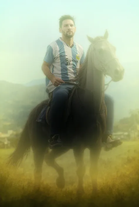 Messi riding a horse