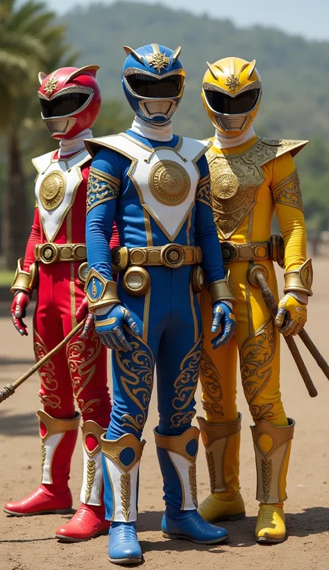 Number of Rangers: 4 (red, white, blue, yellow).

Design:

Suits with patterns inspired by Filipino tribal designs and barong tagalog fabrics.

Helmets with sun and star motifs.

Weapons: Energy bolos and bamboo staffs.