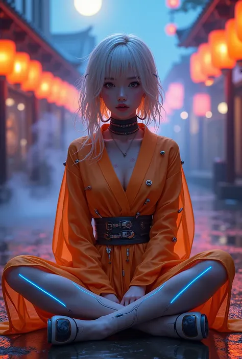 
Prompt content（ Japanese ）

 ・Theme ：
 Realistic lighting with a mixture of natural light and artificial light 。 costumes and backgrounds that look like kimonos incorporating cyborg elements are characteristic, and 、 faces and costumes are required 。


 c...