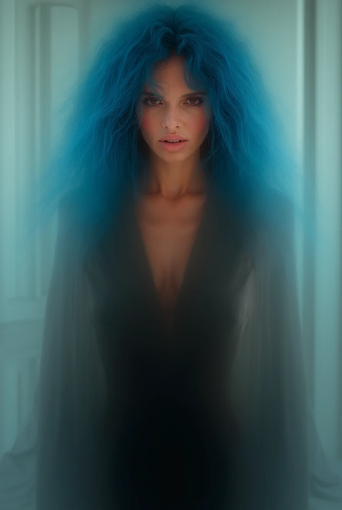 The Swedish baddie with blue haired curls with nice figure 