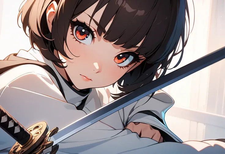 (masterpiece, top quality, best quality, official art), anime character with a sword, ilya kuvshinov, 